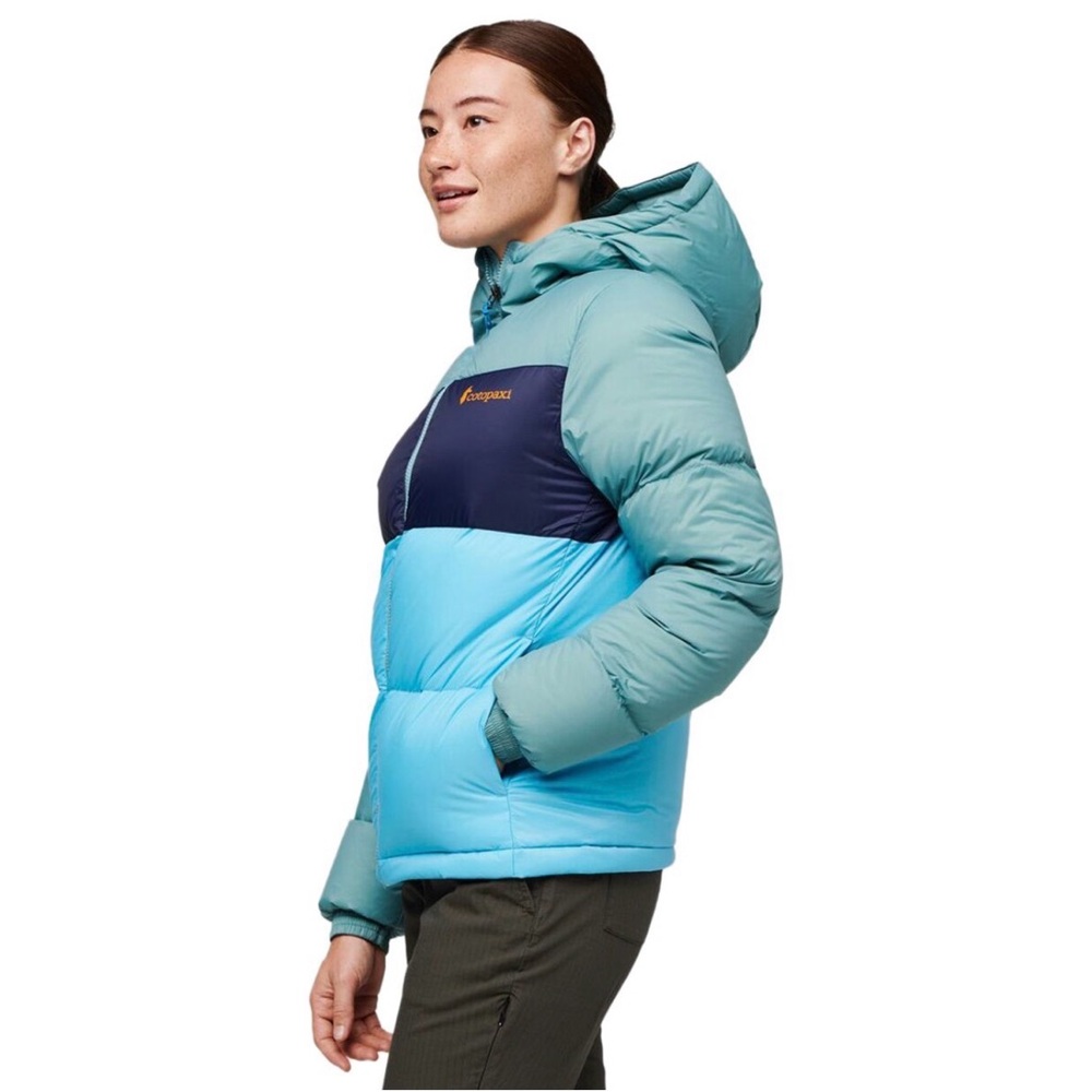 Cotopaxi Solazo Sky and Navy Hooded Down Jacket - Picture 8 of 8